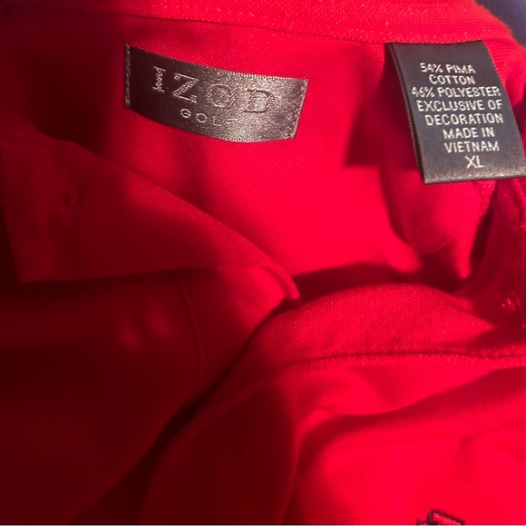 Izod Golf shirt, red, XL. EUC - Picture 2 of 4
